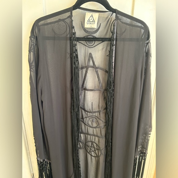 UNIF Wiccan Sheer Black Kimono Jacket - Picture 3 of 12